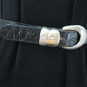Accessories by Pearl black leather belt, Sz S